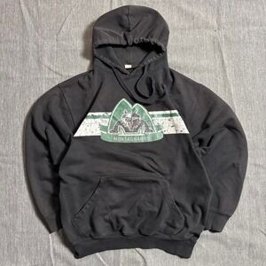 Black vintage wolf "montagnards" hoodie